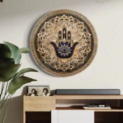 Round Hamsa Hand & Evil Eye Canvas Giclee Print Round Canvas Wall Art(Round Hamsa Hand Evil Eye Canvas Giclee Print Round Canvas Wall Art Canvas Wall Plates) 10 Round Hamsa Hand & Evil Eye Canvas Giclee Print Round Canvas Wall Art(Round Hamsa Hand Evil Eye Canvas Giclee Print Round Canvas Wall Art Canvas Wall Plates) -Artociti Sale Store round hamsa hand evil eye canvas giclee print wall art 20x20 inch 917