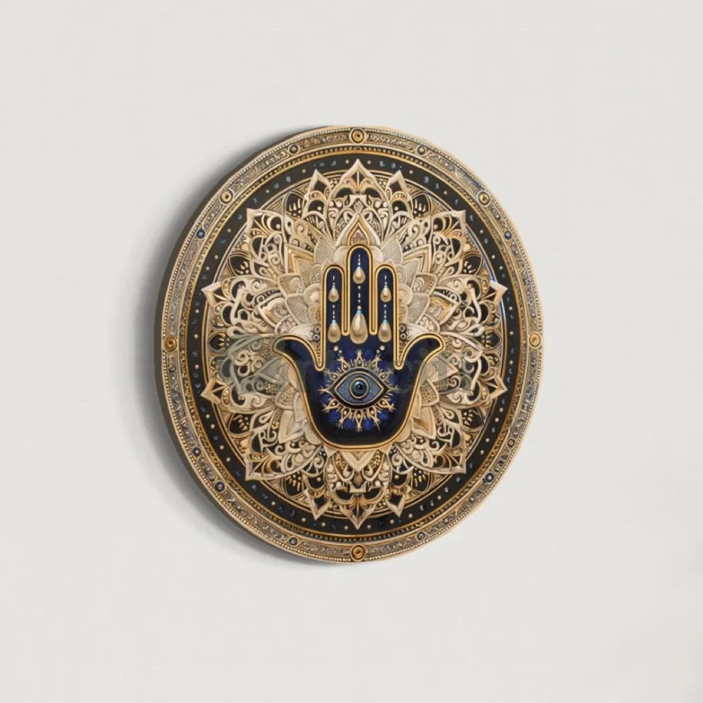 Round Hamsa Hand & Evil Eye Canvas Giclee Print Round Canvas Wall Art(Round Hamsa Hand Evil Eye Canvas Giclee Print Round Canvas Wall Art Canvas Wall Plates) 4 Round Hamsa Hand & Evil Eye Canvas Giclee Print Round Canvas Wall Art(Round Hamsa Hand Evil Eye Canvas Giclee Print Round Canvas Wall Art Canvas Wall Plates) - Image 2