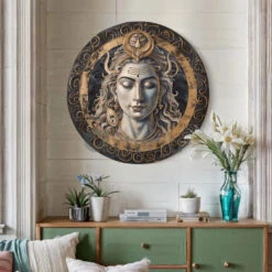 Round Shiv Ji Canvas Giclee Print(Round Shiv Ji Canvas Giclee Print Round Canvas Wall Art Canvas Wall Plates)