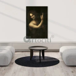 Saint John The Baptist By Leonardo Da Vinci World Famous Painting(Divine Masterpiece Saint John The Baptist Canvas Print By Leonardo Da Vinci World Famous Painting) -Artociti Sale Store saint john the baptist by leonardo da vinci world famous painting 732