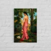 Semi-Clothed Woman By A River Bank By Raja Ravi Varma Famous Canvas Painting(Semi Clothed Woman By A River Bank Called Varini Raja Ravi Varma Famous Canvas Painting)