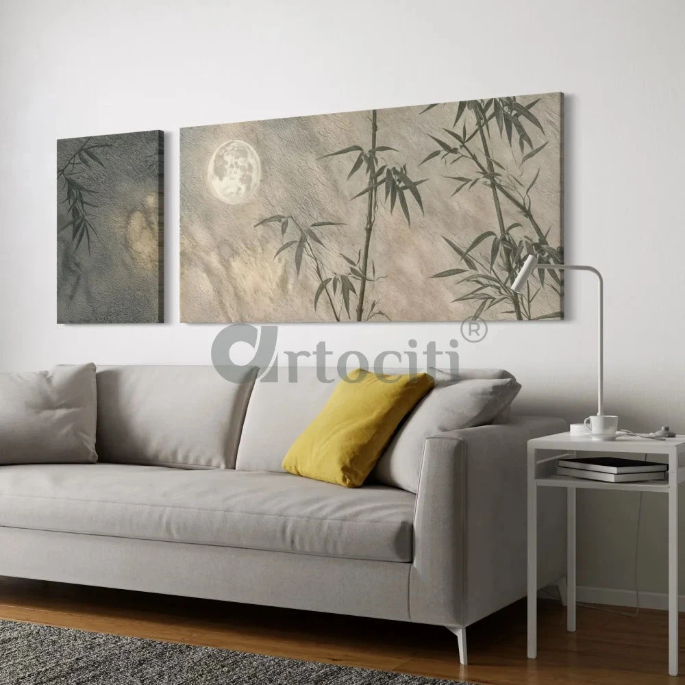 Set Of 2 Moon & Bamboo Nature Painting Modern Abstract Canvas Giclee Paintings(Set Of 2 Moon Bamboo Nature Painting Modern Abstract Canvas Giclee Paintings) 9 Set Of 2 Moon & Bamboo Nature Painting Modern Abstract Canvas Giclee Paintings(Set Of 2 Moon Bamboo Nature Painting Modern Abstract Canvas Giclee Paintings) - Image 7