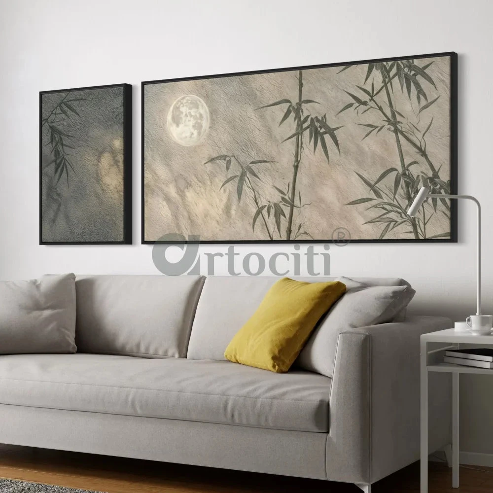 Set Of 2 Moon & Bamboo Nature Painting Modern Abstract Canvas Giclee Paintings(Set Of 2 Moon Bamboo Nature Painting Modern Abstract Canvas Giclee Paintings) 6 Set Of 2 Moon & Bamboo Nature Painting Modern Abstract Canvas Giclee Paintings(Set Of 2 Moon Bamboo Nature Painting Modern Abstract Canvas Giclee Paintings) - Image 4