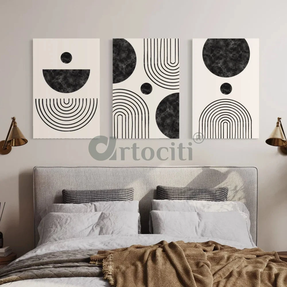 Set Of 3 Abstract Modern Art With Geometric Balance Shapes Bauhaus Art(Copy Of Elegance Defined Set Of 3 Golden Black Graphic Marble Design Abstract Canvas Prints) 5 Set Of 3 Abstract Modern Art With Geometric Balance Shapes Bauhaus Art(Copy Of Elegance Defined Set Of 3 Golden Black Graphic Marble Design Abstract Canvas Prints) - Image 3