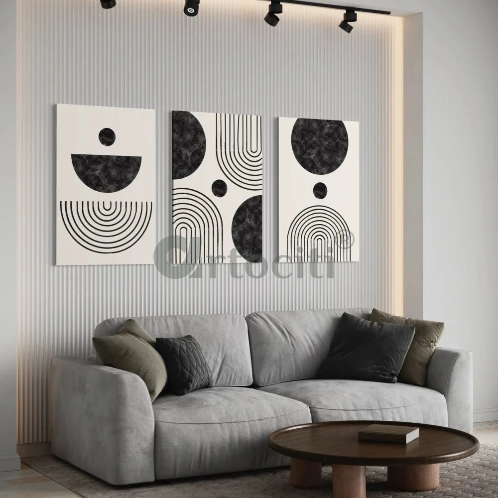 Set Of 3 Abstract Modern Art With Geometric Balance Shapes Bauhaus Art(Copy Of Elegance Defined Set Of 3 Golden Black Graphic Marble Design Abstract Canvas Prints) 6 Set Of 3 Abstract Modern Art With Geometric Balance Shapes Bauhaus Art(Copy Of Elegance Defined Set Of 3 Golden Black Graphic Marble Design Abstract Canvas Prints) - Image 4