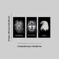 Set Of 3 Discipline | Execution | Focus - Motivational Animal Portrait Canvas Paintings | 4X2 Feet(Set Of 3 Discipline Execution Focus Motivational Animal Portrait Canvas Paintings 4x2 Feet) -Artociti Sale Store set of 3 discipline execution focus motivational animal portrait canvas paintings 4x2 feet 600