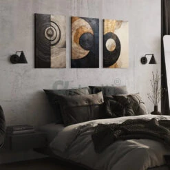 Set Of 3 Golden Black Graphic Marble Design Abstract Canvas Prints(Elegance Defined Set Of 3 Golden Black Graphic Marble Design Abstract Canvas Prints) -Artociti Sale Store set of 3 golden black graphic marble design abstract canvas prints 30x20 inches 705