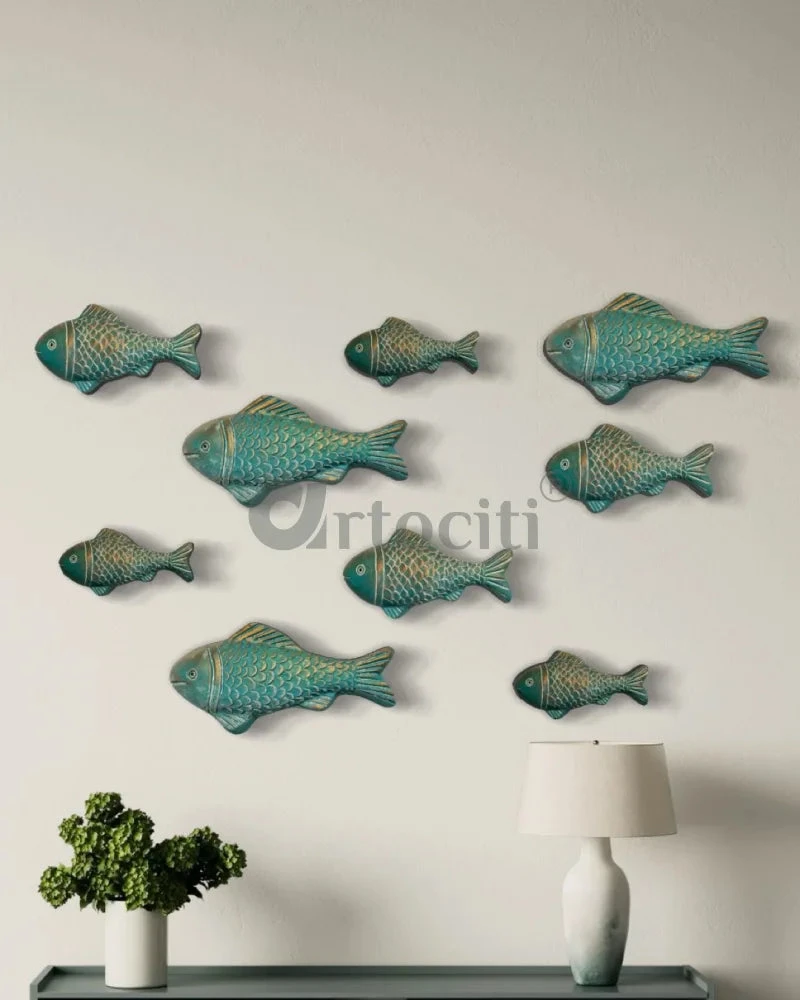 Set Of 3 Ocean Blue Patina Finish Sea Bass Fish Relief Mural Wall Art | Ready To Hang(Set Of 3 Ocean Blue Patina Finish Fish Relief Mural Wall Art Ready To Hang) 8 Set Of 3 Ocean Blue Patina Finish Sea Bass Fish Relief Mural Wall Art | Ready To Hang(Set Of 3 Ocean Blue Patina Finish Fish Relief Mural Wall Art Ready To Hang) - Image 6