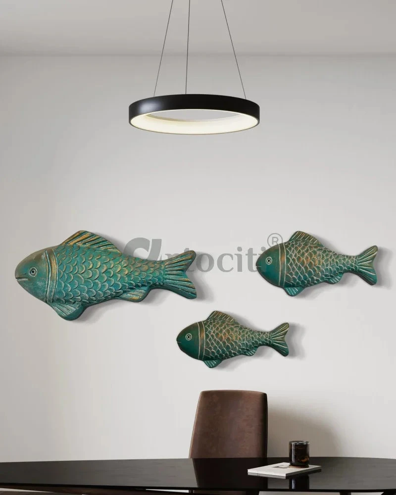 Set Of 3 Ocean Blue Patina Finish Sea Bass Fish Relief Mural Wall Art | Ready To Hang(Set Of 3 Ocean Blue Patina Finish Fish Relief Mural Wall Art Ready To Hang) 7 Set Of 3 Ocean Blue Patina Finish Sea Bass Fish Relief Mural Wall Art | Ready To Hang(Set Of 3 Ocean Blue Patina Finish Fish Relief Mural Wall Art Ready To Hang) - Image 5