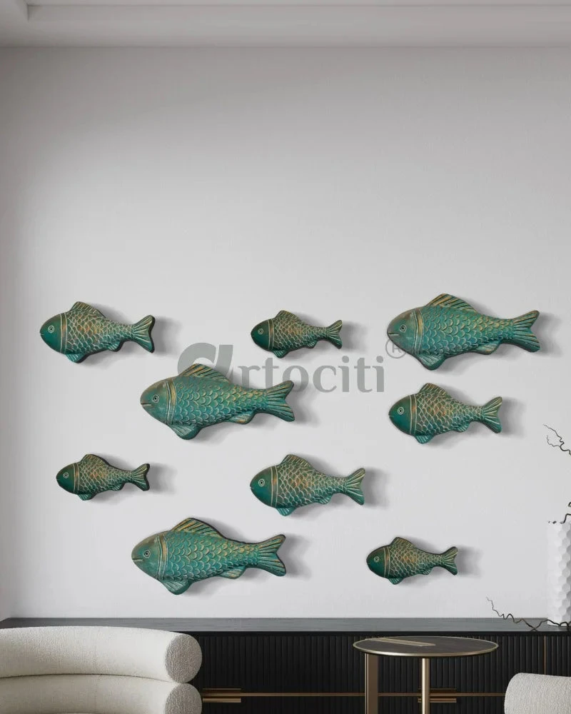 Set Of 3 Ocean Blue Patina Finish Sea Bass Fish Relief Mural Wall Art | Ready To Hang(Set Of 3 Ocean Blue Patina Finish Fish Relief Mural Wall Art Ready To Hang) 9 Set Of 3 Ocean Blue Patina Finish Sea Bass Fish Relief Mural Wall Art | Ready To Hang(Set Of 3 Ocean Blue Patina Finish Fish Relief Mural Wall Art Ready To Hang) - Image 7
