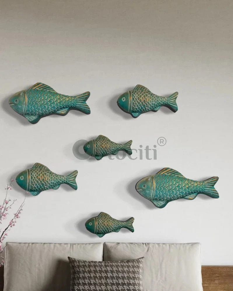 Set Of 3 Ocean Blue Patina Finish Sea Bass Fish Relief Mural Wall Art | Ready To Hang(Set Of 3 Ocean Blue Patina Finish Fish Relief Mural Wall Art Ready To Hang) 4 Set Of 3 Ocean Blue Patina Finish Sea Bass Fish Relief Mural Wall Art | Ready To Hang(Set Of 3 Ocean Blue Patina Finish Fish Relief Mural Wall Art Ready To Hang) - Image 2
