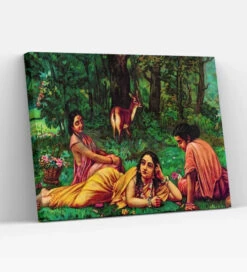 Shakuntala Patra Lekhan By Raja Ravi Varma - Famous Canvas Painting(Shakuntala Patra Lekhan By Raja Ravi Varma Famous Canvas Painting) -Artociti Sale Store shakuntala patra lekhan by raja ravi varma famous canvas painting 30x20 inches verma 343