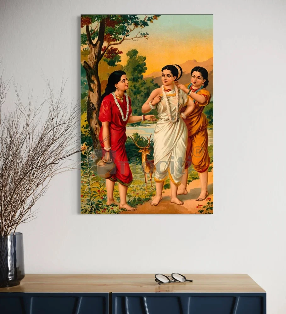 Shakuntala With Her Friend Sakhi By Raja Ravi Varma Famous Canvas Painting(Shakuntala With Her Friend Sakhi By Raja Ravi Varma Famous Canvas Painting) 7 Shakuntala With Her Friend Sakhi By Raja Ravi Varma Famous Canvas Painting(Shakuntala With Her Friend Sakhi By Raja Ravi Varma Famous Canvas Painting) - Image 5