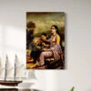 Shakuntala Writing A Love Letter By Raja Ravi Varma Famous Canvas Painting(Shakuntala Writing A Love Letter Patra Lekhan On A Lotus Leaf By Raja Ravi Varma Famous Canvas Painting)