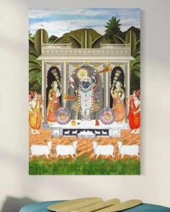 Sharad Purnima Lord Shreenath Ji Pichwai Traditional Art Canvas Giclee Print(Sharad Purnima Lord Shreenath Ji Pichwai Traditional Art Canvas Giclee Print) -Artociti Sale Store sharad purnima lord shreenath ji pichwai traditional art canvas giclee print 202