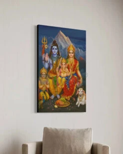 Shiv Parivar Canvas Painting | Lord Shiva, Parvati, Ganesha, Kartikeya & Nandi | Indian Ethnic Canvas Painting(Shiv Parivar Canvas Painting Lord Shiva Parvati Ganesha Kartikeya Nandi Indian Ethnic Canvas Painting) 14 Shiv Parivar Canvas Painting | Lord Shiva, Parvati, Ganesha, Kartikeya & Nandi | Indian Ethnic Canvas Painting(Shiv Parivar Canvas Painting Lord Shiva Parvati Ganesha Kartikeya Nandi Indian Ethnic Canvas Painting) -Artociti Sale Store shiv parivar canvas painting lord shiva parvati ganesha kartikeya nandi indian ethnic 227