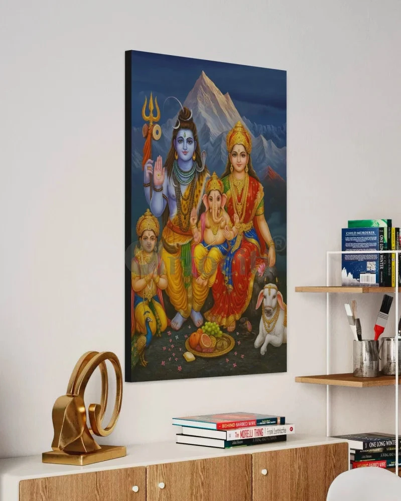 Shiv Parivar Canvas Painting | Lord Shiva, Parvati, Ganesha, Kartikeya & Nandi | Indian Ethnic Canvas Painting(Shiv Parivar Canvas Painting Lord Shiva Parvati Ganesha Kartikeya Nandi Indian Ethnic Canvas Painting) 4 Shiv Parivar Canvas Painting | Lord Shiva, Parvati, Ganesha, Kartikeya & Nandi | Indian Ethnic Canvas Painting(Shiv Parivar Canvas Painting Lord Shiva Parvati Ganesha Kartikeya Nandi Indian Ethnic Canvas Painting) - Image 2