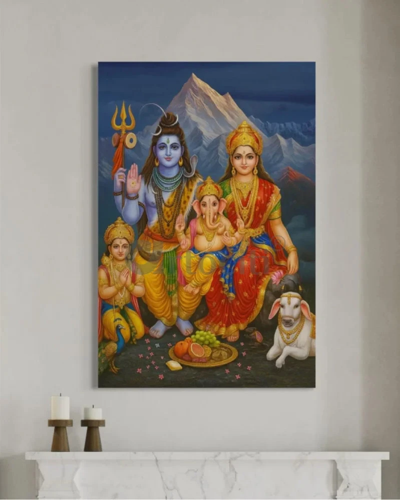 Shiv Parivar Canvas Painting | Lord Shiva, Parvati, Ganesha, Kartikeya & Nandi | Indian Ethnic Canvas Painting(Shiv Parivar Canvas Painting Lord Shiva Parvati Ganesha Kartikeya Nandi Indian Ethnic Canvas Painting) 9 Shiv Parivar Canvas Painting | Lord Shiva, Parvati, Ganesha, Kartikeya & Nandi | Indian Ethnic Canvas Painting(Shiv Parivar Canvas Painting Lord Shiva Parvati Ganesha Kartikeya Nandi Indian Ethnic Canvas Painting) - Image 7