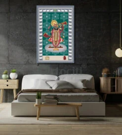 Shreenath Ji Famous Pichwai Canvas Painting (6 Colors)(Elevate Your Space With Lord Shreenath Ji Canvas Giclee Print 6 Stunning Color Choices) 22 Shreenath Ji Famous Pichwai Canvas Painting (6 Colors)(Elevate Your Space With Lord Shreenath Ji Canvas Giclee Print 6 Stunning Color Choices) -Artociti Sale Store shreenath ji famous pichwai canvas painting 6 colors green 30x20inches 474