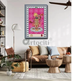Shreenath Ji Famous Pichwai Canvas Painting (6 Colors)(Elevate Your Space With Lord Shreenath Ji Canvas Giclee Print 6 Stunning Color Choices) 27 Shreenath Ji Famous Pichwai Canvas Painting (6 Colors)(Elevate Your Space With Lord Shreenath Ji Canvas Giclee Print 6 Stunning Color Choices) -Artociti Sale Store shreenath ji famous pichwai canvas painting 6 colors pink 24x16inches 255