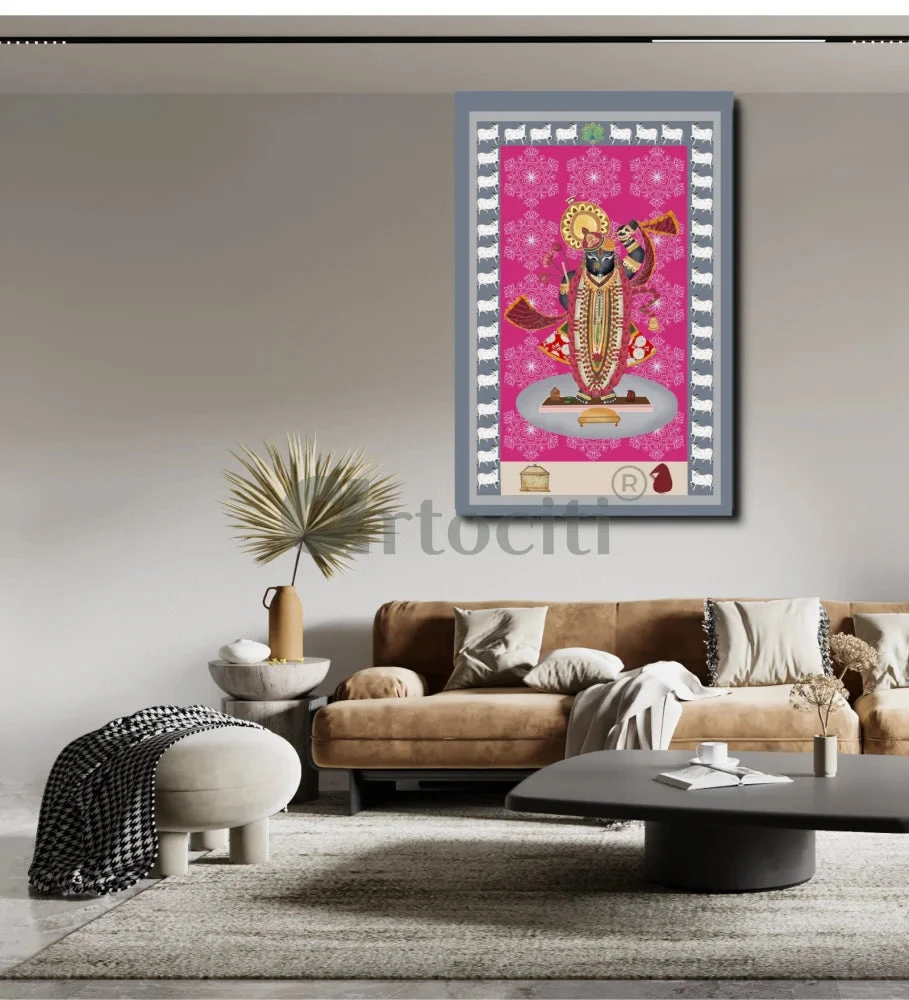Shreenath Ji Famous Pichwai Canvas Painting (6 Colors)(Elevate Your Space With Lord Shreenath Ji Canvas Giclee Print 6 Stunning Color Choices) 12 Shreenath Ji Famous Pichwai Canvas Painting (6 Colors)(Elevate Your Space With Lord Shreenath Ji Canvas Giclee Print 6 Stunning Color Choices) - Image 10