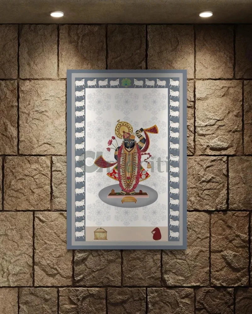 Shreenath Ji Famous Pichwai Canvas Painting (6 Colors)(Elevate Your Space With Lord Shreenath Ji Canvas Giclee Print 6 Stunning Color Choices) 13 Shreenath Ji Famous Pichwai Canvas Painting (6 Colors)(Elevate Your Space With Lord Shreenath Ji Canvas Giclee Print 6 Stunning Color Choices) - Image 11