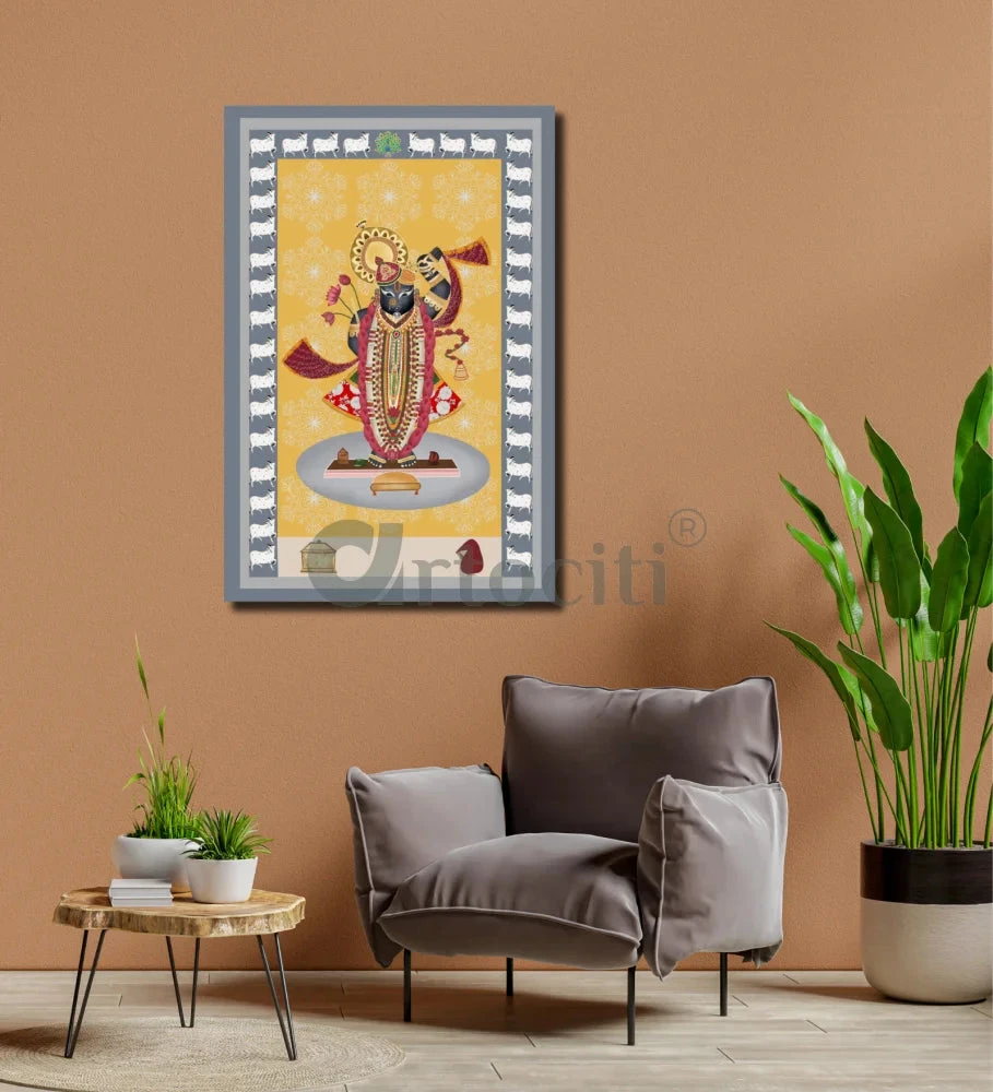 Shreenath Ji Famous Pichwai Canvas Painting (6 Colors)(Elevate Your Space With Lord Shreenath Ji Canvas Giclee Print 6 Stunning Color Choices) 7 Shreenath Ji Famous Pichwai Canvas Painting (6 Colors)(Elevate Your Space With Lord Shreenath Ji Canvas Giclee Print 6 Stunning Color Choices) - Image 5