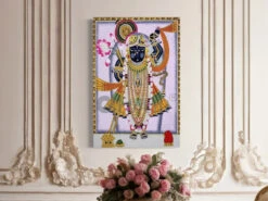 Shreenath Ji PichwaiCanvas Giclee Print Traditional Art 24x16 & 30x20(Multicolor Lord Shreenath Ji Pichwai Canvas Giclee Print Traditional Art Masterpiece In 24x16 30x20 Inche) -Artociti Sale Store shreenath ji pichwai canvas giclee print traditional art 24x16 30x20 inches 330