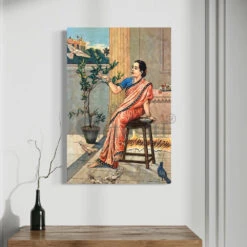 Sita From The Ramayan By Raja Ravi Varma Famous Canvas Painting(Sita Probably From The Ramayan By Raja Ravi Varma Famous Canvas Painting) -Artociti Sale Store sita from the ramayan by raja ravi varma famous canvas painting 18x12 inch 241