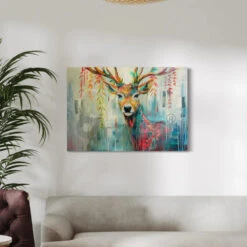 Sleek Reindeer Modern Abstract Canvas Giclee Print(Sleek Reindeer Modern Abstract Canvas Giclee Print Captivating Elegance) -Artociti Sale Store sleek reindeer modern abstract canvas giclee print 24x16 inch 264
