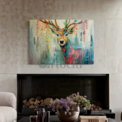 Sleek Reindeer Modern Abstract Canvas Giclee Print(Sleek Reindeer Modern Abstract Canvas Giclee Print Captivating Elegance)
