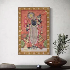 Swaroop Shreenath Ji Pichwai Canvas Giclee Print(Swaroop Shreenath Ji Pichwai Canvas Giclee Print Spiritual Elegance For Your) -Artociti Sale Store swaroop shreenath ji pichwai canvas giclee print 30x20 inch 362