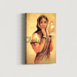 The Milkmaid 1904 By Raja Ravi Varma - Famous Canvas Painting(The Milkmaid 1904 Lady By Raja Ravi Varma Famous Canvas Painting) -Artociti Sale Store the milkmaid 1904 by raja ravi varma famous canvas painting 24x16 inch 542