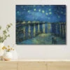 The Starry Night Over The Rhone By Vincent Van Gogh Large Size Canvas Painting(The Starry Night Over The Rhone By Vincent Van Gogh Large Size 22x28 Inches Canvas Painting High Quality Giclee Print Ready To Hang) -Artociti Sale Store the starry night over rhone by vincent van gogh large size canvas painting 22x28 inch 472