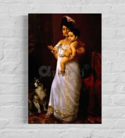 There Comes Papa By Raja Ravi Varma Famous Canvas Painting(There Comes Papa By Raja Ravi Varma Famous Canvas Painting)