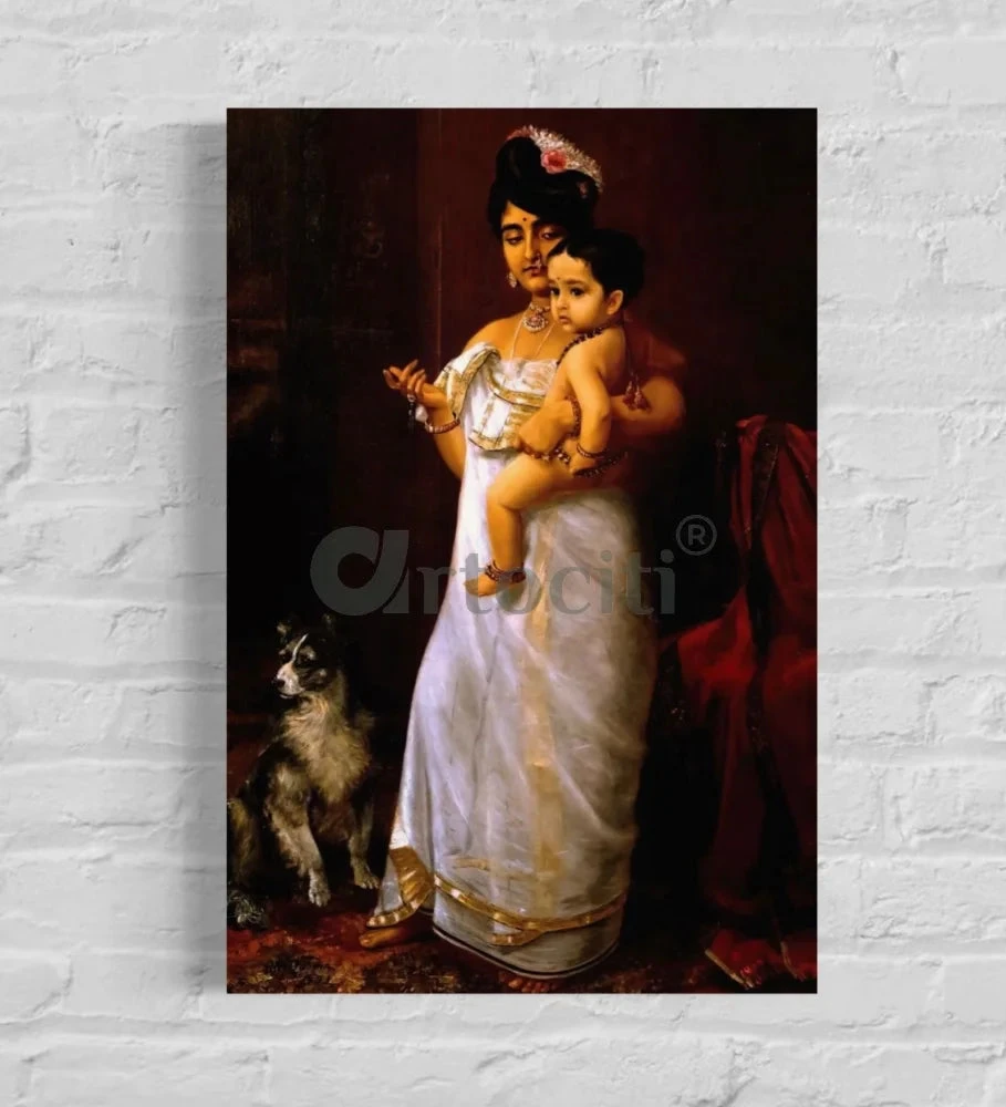 There Comes Papa By Raja Ravi Varma Famous Canvas Painting(There Comes Papa By Raja Ravi Varma Famous Canvas Painting) 3 There Comes Papa By Raja Ravi Varma Famous Canvas Painting(There Comes Papa By Raja Ravi Varma Famous Canvas Painting)