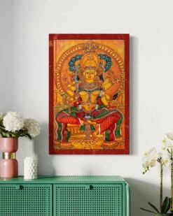 Thirumandhamkunnu Bhagavathy Kerala Mural Canvas Giclee Print(Thirumandhamkunnu Bhagavathy Kerala Mural Canvas Giclee Print)