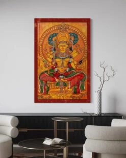Thirumandhamkunnu Bhagavathy Kerala Mural Canvas Giclee Print(Thirumandhamkunnu Bhagavathy Kerala Mural Canvas Giclee Print) -Artociti Sale Store thirumandhamkunnu bhagavathy kerala mural canvas giclee print 791
