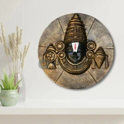 Tirupati Balaji 3D Relief Mural Wall Hanging | Spiritual Wall Art | Unique Wall Decor | Ready To Hang(Tirupati Balaji 3d Relief Mural Wall Hanging)
