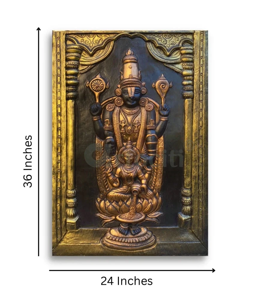 Tirupati Balaji With Goddess Lakshmi 3D Wall Art Relief Mural(Tirupati Balaji 3d Wall Art Relief Mural Spiritual Wall Art Unique Wall Decor) 5 Tirupati Balaji With Goddess Lakshmi 3D Wall Art Relief Mural(Tirupati Balaji 3d Wall Art Relief Mural Spiritual Wall Art Unique Wall Decor) - Image 3