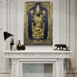 Tirupati Balaji With Goddess Lakshmi 3D Wall Art Relief Mural(Tirupati Balaji 3d Wall Art Relief Mural Spiritual Wall Art Unique Wall Decor) 23 Tirupati Balaji With Goddess Lakshmi 3D Wall Art Relief Mural(Tirupati Balaji 3d Wall Art Relief Mural Spiritual Wall Art Unique Wall Decor) -Artociti Sale Store tirupati balaji with goddess lakshmi 3d wall art relief mural golden 397