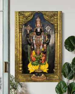 Tirupati Balaji With Goddess Lakshmi 3D Wall Art Relief Mural(Tirupati Balaji 3d Wall Art Relief Mural Spiritual Wall Art Unique Wall Decor) 27 Tirupati Balaji With Goddess Lakshmi 3D Wall Art Relief Mural(Tirupati Balaji 3d Wall Art Relief Mural Spiritual Wall Art Unique Wall Decor) -Artociti Sale Store tirupati balaji with goddess lakshmi 3d wall art relief mural multi 912