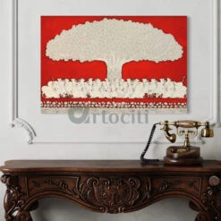 Tree Of Life Pichwai Phad Art Canvas Giclee Print(Tree Of Life Pichwai Phad Art Canvas Giclee Print Available In 24x16 And 30x20 Inches)