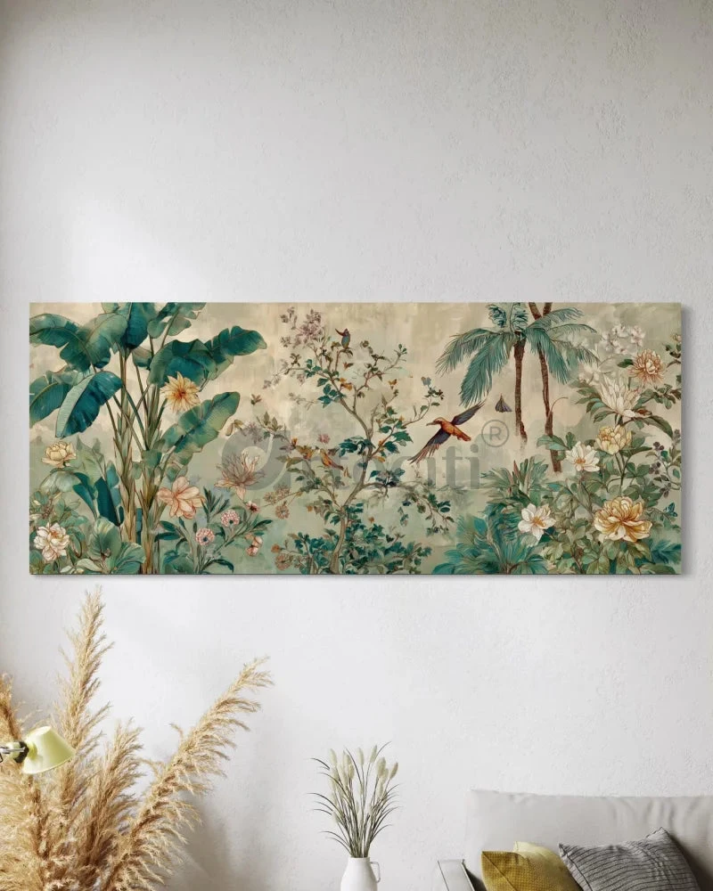 Tropical Botanical Canvas Painting With Birds Modern Abstract Art(Tropical Botanical Canvas Painting With Birds Modern Abstract Art) 3 Tropical Botanical Canvas Painting With Birds Modern Abstract Art(Tropical Botanical Canvas Painting With Birds Modern Abstract Art)
