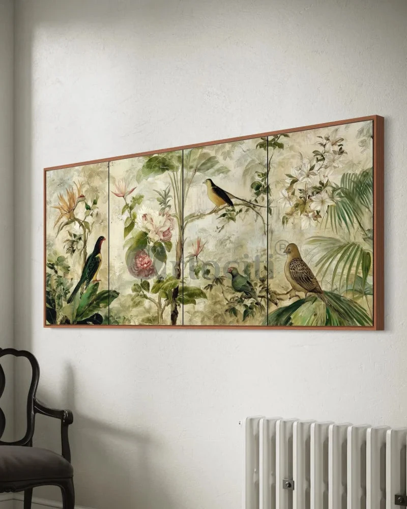 Tropical Botanical Canvas Painting With Birds Modern Abstract Art(Tropical Botanical Canvas Painting With Birds Modern Abstract Art) 7 Tropical Botanical Canvas Painting With Birds Modern Abstract Art(Tropical Botanical Canvas Painting With Birds Modern Abstract Art) - Image 5