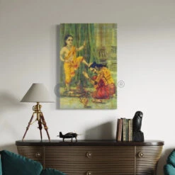 Vamana Avatar By Raja Ravi Varma Famous Canvas Painting(Vamana Avatar By Raja Ravi Varma Famous Canvas Painting) -Artociti Sale Store vamana avatar by raja ravi varma famous canvas painting 18x12 inch 225