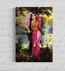 Vasantika By Raja Ravi Varma - Famous Canvas Painting(Vasantika By Raja Ravi Varma Famous Canvas Painting)