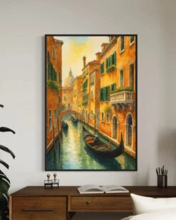 Venetian Canal Modern Abstract Canvas Painting(Venetian Canal Modern Abstract Canvas Painting) -Artociti Sale Store venetian canal modern abstract canvas painting 307
