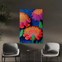 Vibrant Multicolor Sunflower Mandala Canvas Print(Vibrant Multicolor Sunflower Mandala Canvas Print Blossom Your Space With Radiance) -Artociti Sale Store vibrant multicolor sunflower mandala canvas print 48x32 inches 219