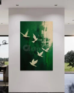 White Birds Flying On Green Background Modern Abstract Canvas Painting(White Birds Flying On Green Background Modern Abstract Canvas Painting) 13 White Birds Flying On Green Background Modern Abstract Canvas Painting(White Birds Flying On Green Background Modern Abstract Canvas Painting) -Artociti Sale Store white birds flying on green background modern abstract canvas painting 48x32 inch 762